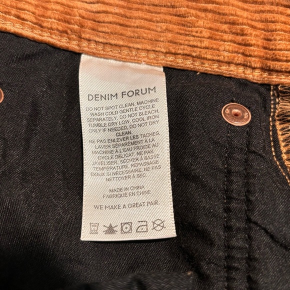 DENIM FORUM Sz 31 The Joni High Rise Loose Corduroy Trousers Pants - Picture 9 of 10